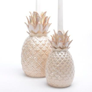 Thủ Công Ủng Hộ Đám Cưới Rose Gold Màu Dứa Hình Dạng Gốm Elegent Chủ Sở Hữu Nến - Product Image 1