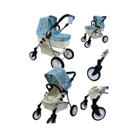 Rétractable Pliant Vente Chaude Bébé Poupée Poussette Jouet Wagon Mode Belle Jouer Landau En Plastique OEM Faire semblant De Jouer Jouet Wagon