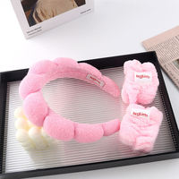 Ensemble de bandeaux et de bracelets de spa en tissu éponge doux pour le maquillage, avec logo personnalisé, pour le lavage du visage et les soins de la peau
