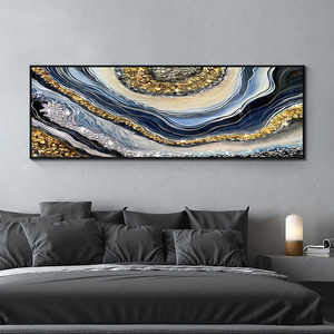 Dipinto <span class=keywords><strong>in</strong></span> <span class=keywords><strong>Resina</strong></span> Dorata con Cornice <span class=keywords><strong>in</strong></span> Lega di Alluminio, Arte Astratta a Cristalli Liquidi <span class=keywords><strong>per</strong></span> Decorazione Murale - Product Image 5