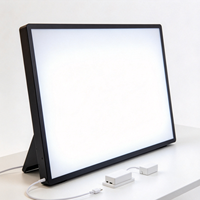 Boîte à lumière LED en plastique A4, 96 lettres, enseigne DIY pour la décoration de chambre d'enfant et cadeaux, alimentation par piles/USB, cadre noir