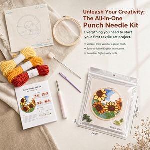 Kit <span class=keywords><strong>de</strong></span> <span class=keywords><strong>Punto</strong></span> <span class=keywords><strong>de</strong></span> <span class=keywords><strong>Cruz</strong></span>, Bordado con Aguja Mágica, Manualidades para Niños, Aro <span class=keywords><strong>de</strong></span> Bordado, Regalos para Adultos - Product Image 5