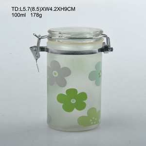 Lọ Gia Vị Thủy Tinh Hình Bầu Dục 100ML Có Kẹp Và Đề Can - Product Image 2