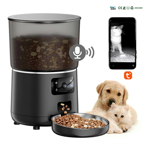 Distributeur <span class=keywords><strong>de</strong></span> nourriture intelligent pour animaux <span class=keywords><strong>de</strong></span> compagnie 4L contrôlé par l'application Tuya, bol unique pour chiens et chats, avec Wifi et caméra, <span class=keywords><strong>en</strong></span> acier inoxydable, alimenté par batterie - Product Image 1