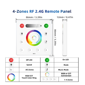 Spi rgbic 600 Pixels + PWM CCT 2CH LED dải linh hoạt điều khiển ánh sáng DC5-24V 12A thông minh Bluetooth âm nhạc Dimmer sp63ce RF từ xa - Product Image 6
