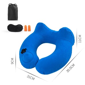Almohada inflable ligera en forma de U para el cuello, protección de la columna cervical, cojín de viaje para avión y coche, respaldo para la cintura, para siesta - Product Image 6