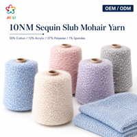 Fil fantaisie 50% Coton 10NM Slub Mohair à paillettes, léger, frais et anti-boulochage pour chemisier, cardigan, robe