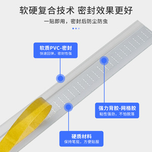 Cabinet Door Seal <b>Strip</b> 2.8m <b>Plastic</b> Weatherstrip For Storage Closet Minimalist Design Easy Installation - Product Image 3