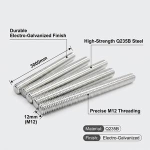 <span class=keywords><strong>Tige</strong></span> <span class=keywords><strong>filetée</strong></span> entièrement galvanisée à droite en acier au carbone Q235B M12 de Zhejiang Saicheng pour suspension de <span class=keywords><strong>plafond</strong></span> de support solaire - Product Image 1