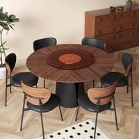 Mesa de Comedor de Madera Dura de Nogal Negro Estilo Francés Vintage, Personalización Disponible, Juego de Comedor Moderno para Cocinas Pequeñas