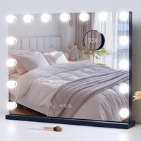 15 LED High-Definition Metal+Glass for Makeup Mirror Touch Switch Magnifying Personalized 3 Colors Lighting for Desktop
