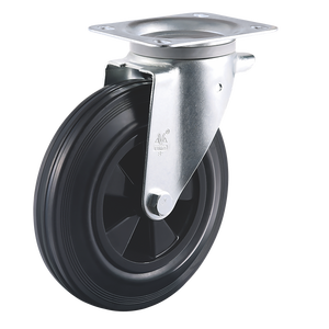 VIMA Heavy Duty Iron Wheel and Castor 6 Inch Rubber PP Workbench Caster Fixed Plate 160kg <b>Trolley</b> Waste Bin Wheel - Product Image 2