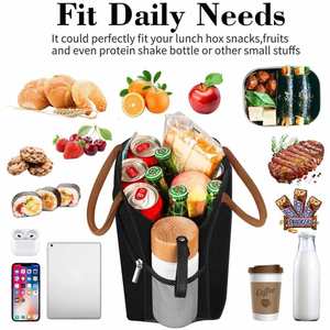 Custom <b>Large</b> Capacity Reusable Insulated <b>Cooler</b> Lunch <b>Box</b> Lunch Bag for Women Adult Men - Product Image 4