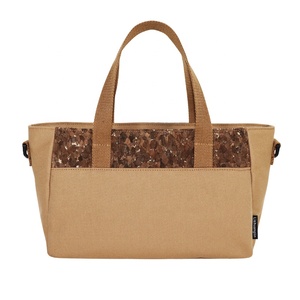 Venta al por mayor portátil hombro bandolera viaje grande café fibra de carbono señoras FIN DE SEMANA bolsos corcho madera bolsas de mano - Product Image 1