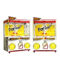Grande machine à griffes transparente et colorée pour 2 joueurs, distributeur automatique d'arcade en libre-service, machine à griffes pour boîtes mystères et poupées