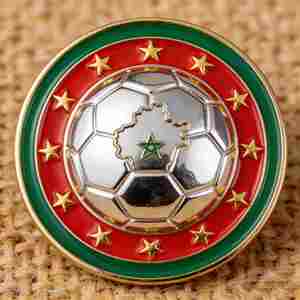 Pin Esmaltado Conmemorativo del Campeón de <span class=keywords><strong>Marruecos</strong></span> 2026, Atlas Lion Climbs to the Top Again, con Color y Plateado Personalizados - Product Image 1