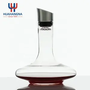 HUAHANG Hand-blown Crystal Glass Built-in Bubbler Wine Pourer Unique Mountain Red Wine Decanter With Aerator