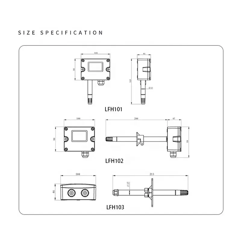 Lefoo Muur Gemonteerd Kanaal/Waterpijp Split Klem Rs485 Temperatuur Vochtigheid Zender Voor Computerkamers, Hvac, Gebouwen