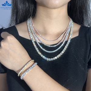 2/3/4/5/6/6.5MMモアッサナイトダイヤモンドラウンドテニスブレスレット925スターリングシルバーカスタムヒップホップジュエリーモアッサナイトテニスブレスレット - Product Image 3