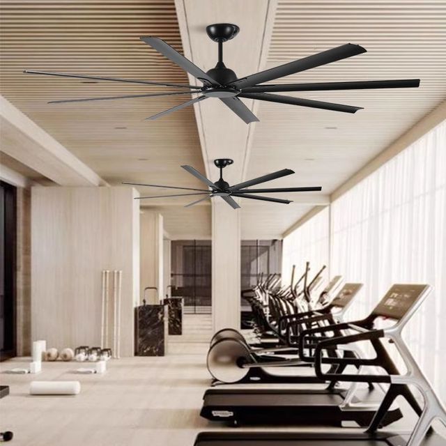 Ceiling Fan Factory Wholesale Industrial 8-Blade Black Aluminum Blade Brushless DC Motor Ceiling Fan 110/220V Inverte