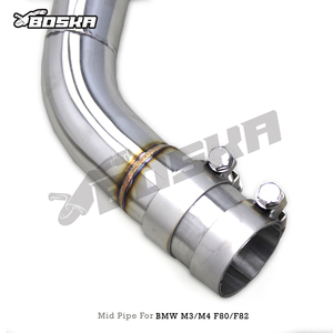 ท่อไอเสียสแตนเลสแบบกลาง หนา 1.5 มม. สำหรับ M3/M4 F80/F82 S55 3.0T ปี 2014-2019 ยี่ห้อ Boska - Product Image 4