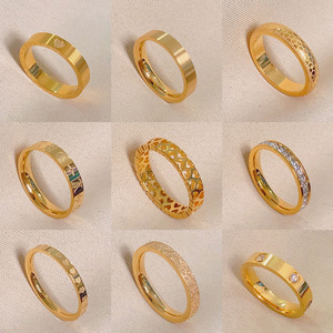 Vòng thép không gỉ cho nam giới và phụ nữ, phong cách cổ điển, Vòng đồng bằng, không phai, vài ngón tay trỏ phù hợp với vòng - Product Image 1