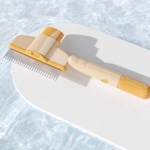 Pettine per animali domestici districanti con denti lunghi e corti in acciaio inossidabile per rimuovere nodi e grovigli di pelliccia per una cura sicura e fai da te - Product Image 2