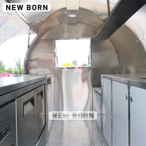 Carrito de Café Móvil y Remolque de Comida con Estación de Aperitivos y Dulces, Construcción de Acero Inoxidable Resistente al Óxido - Product Image 6