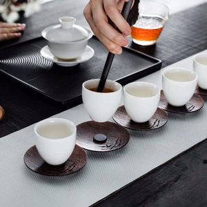 Creative Round Alloy <b>Teacup</b> Coasters With Magnet Tea Set Accessories For Japanese Tea Ceremony - Product Image 2