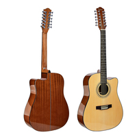 Surpass Music Classic 12 Strings Gloss Wooden Guitar Fine Workmanship Spruce Sapele Acoustic Electric Folk Instrument