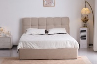 Lit Double Queen à Vendre Très Bien Design Moderne avec Rangement, Cadre de Lit Souple avec Vérin à Gaz, Ensemble de Chambre à Coucher en Bois