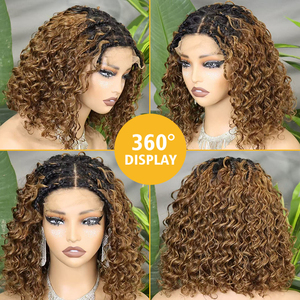 Pelucas de Cabello Humano Rizado de 14 Pulgadas con Doble Trama FH # Pelucas de cabello virgen vietnamita con frente de encaje 1bt4 5x5 - Product Image 3