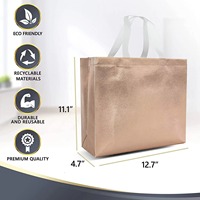 Sac fourre-tout réutilisable brillant pour les courses, non tissé, pliable, écologique, en PP non tissé, pour fête d'anniversaire, mariage