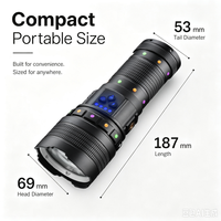 Lampe de poche LED haute puissance, affichage numérique, lampe de poche tactique rechargeable par USB, pour le camping, la randonnée, les situations d'urgence
