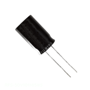 Condensador de Aluminio Original CAP ALUM 100UF 20% 50V RADIAL TH RFS-50V101MI5 # Condensador de 100 uF con 5 orificios pasantes - Product Image 1