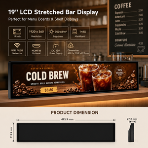 Écran d'affichage numérique LCD à profil mince et extensible avec un large angle de vision pour supermarchés, restaurants, transport - Product Image 6