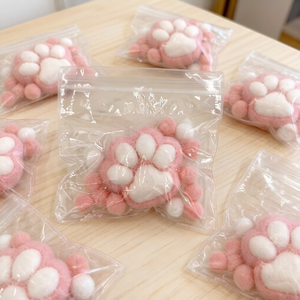 Plush Pink White Cat Paw Squishy Toy Soft Fluffy Squeeze Stress Relief Fidget Toy for Kids <strong>Adults</strong> - Product Image 1