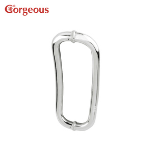 Modern paslanmaz çelik çekme cam kapi kolu duş kabini ahşap alüminyum pencere pencere SS için muhteşem çerçevesiz Oval - Product Image 5