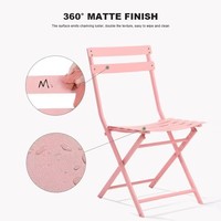 Ensemble de salle à manger pliant en métal pour hôtel, table et chaises de bistrot colorées, design moderne, durable et écologique, mobilier de jardin extérieur
