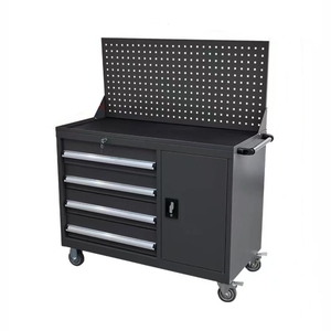 Banc de travail de <span class=keywords><strong>garage</strong></span> personnalisé avec dessus en <span class=keywords><strong>bois</strong></span>, 9 tiroirs, boîte à outils, armoire de rangement portable pour atelier, coffre à outils en métal avec roulettes - Product Image 4