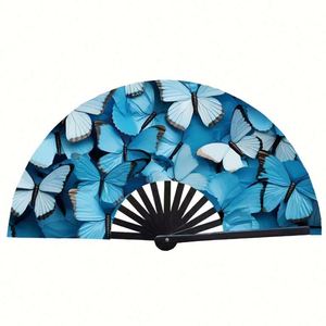 Abanico Plegable de Plástico Grande y Colorido de 33 cm, Personalizado, Abanicos de Kung Fu para Hombres y Mujeres, Regalos para Festivales y Bailes - Product Image 2