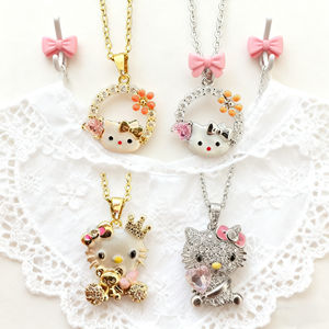 Colar de Cobre da Série <span class=keywords><strong>Hello</strong></span> <span class=keywords><strong>Kitty</strong></span>, Exquisito e Fofo, Alta Qualidade, Resistente ao Desbotamento, Colar <span class=keywords><strong>Hello</strong></span> <span class=keywords><strong>Kitty</strong></span> para Mulheres - Product Image 1