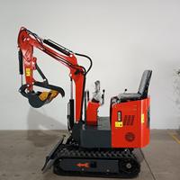 Mini-excavatrice facile à utiliser, mini-pelle de 1,2 tonne, excavatrice de jardin, pelle rétrocaveuse avec divers outils auxiliaires