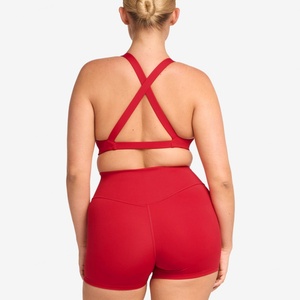Soutien-gorge de sport et leggings pour femmes à dos croisé, vente en gros, logo personnalisé, respirant, élastique, doux, compression pour la gym et le yoga - Product Image 3
