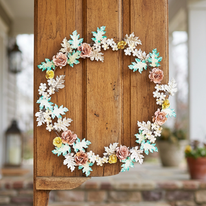 Rustic Handmade Metal Christmas Wreath With <b>Snowflakes</b> And Flowers Round <b>Decorative</b> Wreaths Unlit Single-piece Package - Product Image 4