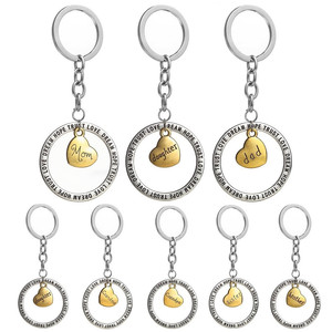Family Gift Metal Key Chains Grandpa grandma Mom Dad Aunt Uncle Sister Brother Daughter Son Key Ring Car Bag Key Chain Holder