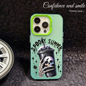 OEM Custom Cartoon UV Print <strong>Skull</strong> Scary Horror TPU+PC Shockproof Anti-Fingerprint Mobile Phone <strong>Case</strong> for 13 14 15 16 17 Pro Max - Product Image 3