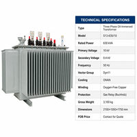 Wanbo-468 S13 630kVA 10kV Dyn11 Gaz Rölesi ONAN Oluklu Kanatlı Bakır Sargılı Üç Fazlı Yağlı Tip Trafo
