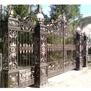 custom wrought iron handle main gate steel