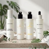 Flacon pompe cylindrique en verre à épaule plate pour lotion, 20ml 30ml 50ml 60ml 100ml 120ml, emballage pour soins de la peau, huiles essentielles et crèmes de massage